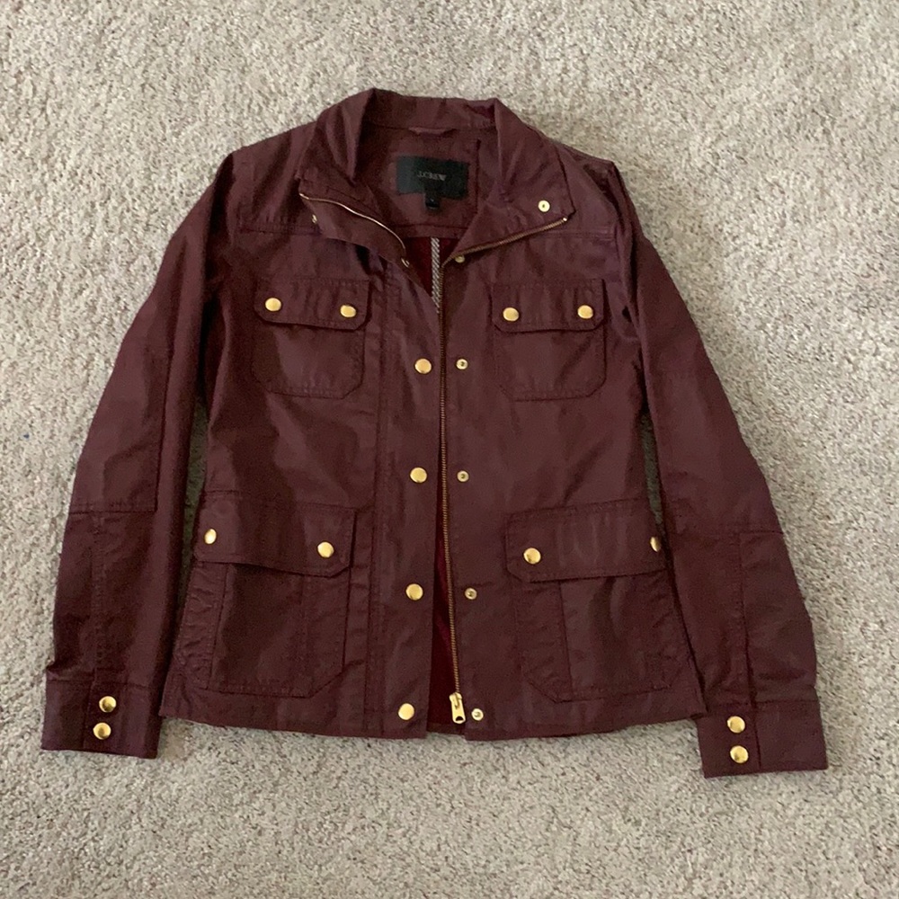 Gently worn maroon J Crew field jacket!